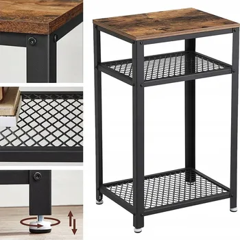 Konferenční stolek Konzolový Stolek Songmics černá/dub 40x30x75 cm 3 úrovně