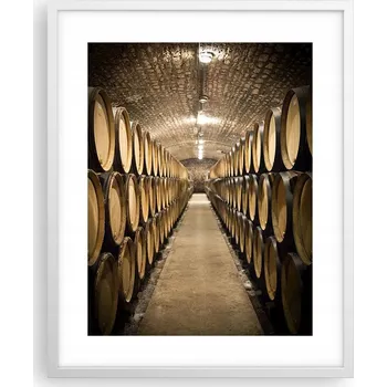 Obraz Obraz plakát na zeď v bílém rámu 40x50 sudy foto plakáty do obýváku