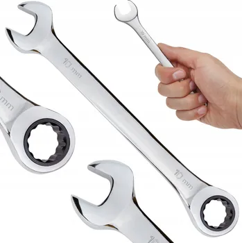 Klíč KLÍČE PLOCHÉ OČKOVÉ S RÁČNOU ocel chrom klíč plochý 10 mm 1 Ks