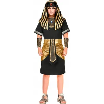 Karnevalový kostým KOSTÝM MALÝ FARAON FARAONA ČERNÝ ZLATÝ PŘEVLEK KARNEVAL 140