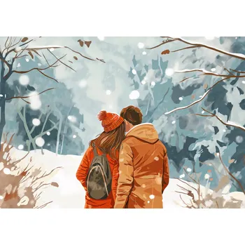 Plakát Plakát Společně ve sněhu bez rámu 100 x 70 cm