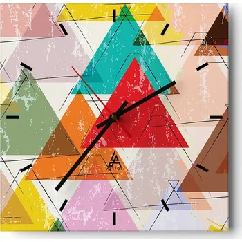 Hodiny Velké nástěnné hodiny 40x40 Abstrakce Skleněné tiché hodiny