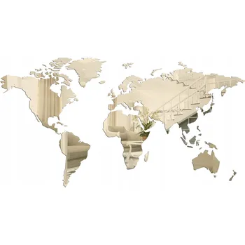 Zrcadlo ZRCADLO akrylové, nerozbitné, 119 x 63 cm, mapa světa LZ-16