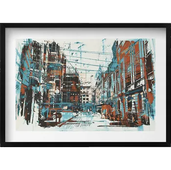 Obraz Dekorativní nástěnný obraz v černém rámu do pokoje Street Art 70x50 cm