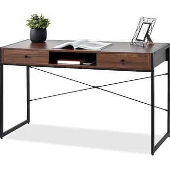 Křeslo Mebel Partner Nills (ořech tmavý + černá)