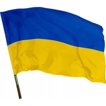 Obraz Ukrajinská vlajka s znakem ManufakturaFlag 112x70 cm tunel