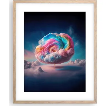 Obraz Plakát ve světlém dubovém rámu 40x50cm Pastelové mraky Cukroví Nástěnný obraz ARTTOR Moderní obraz do obývacího pokoje Obraz do ložnice Vertikální fotoobraz Plakáty na zeď Foto obrazy v rámech Umělecký tisk Nástěnná dekorace Rámeček Plexisklo rám akrylové