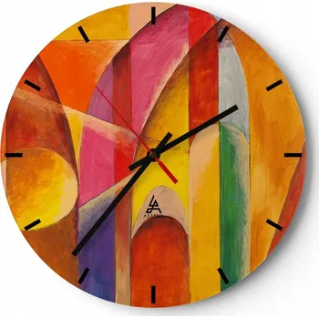 Hodiny Nástěnné hodiny do kuchyně 30x30 Abstrakce Skleněné hodiny do obýváku Tiché