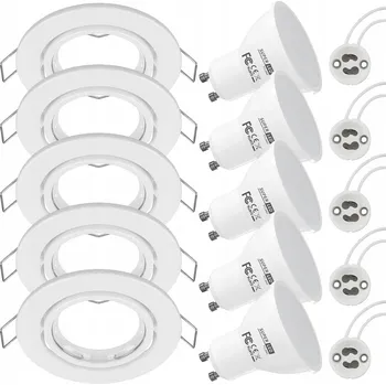 Bodové svítidlo Sada 5x Halogenové svítidlo pohyblivé zapuštěné GU10 LED očko SuperLED