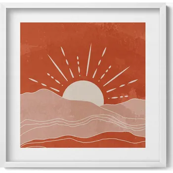 Obraz Dekorativní nástěnný obraz do pokoje Ilustrace vycházejícího slunce 50x50 cm