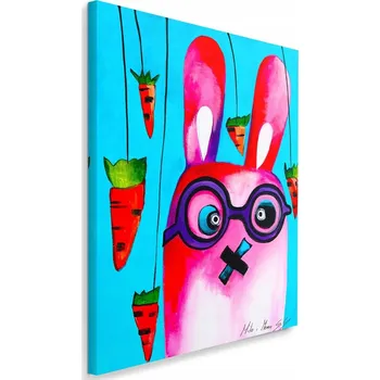 Obraz Obraz na plátně - Canvas, Růžový králíček v brýlích