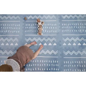 Hrací deka OLYA KIDS Pěnová Podložka na hraní puzzle BOHO AZURE