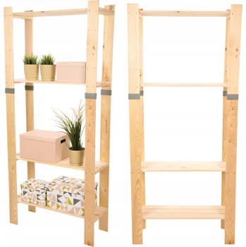 Dílenský regál Dřevěný regál Wamar-Sosenka 4 police 179x80x30 cm max. nosnost 100 kg