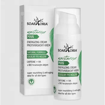Pleťový krém Soaphoria Povzbuzující & zvláčňující krém pro muže proti vráskám 50 ml