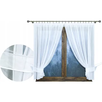 Obraz HOTOVÁ ZÁCLONA SABLE VOÁL FRANCOUZSKÝ BÍLÁ 300x170