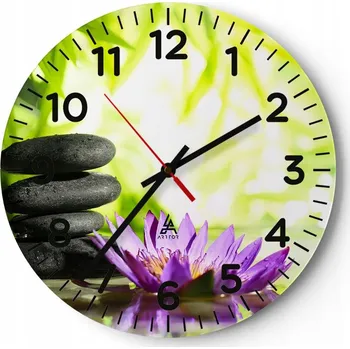 Hodiny Kuchyňské nástěnné hodiny 30x30 Květina Moderní skleněné hodiny do obýváku Tiché