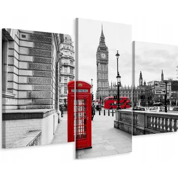 Obraz Obraz Tryptych BIG BEN Telefonní budka Londýn 120x80