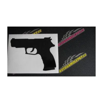 Polep vozidla SAMOLEPKA Pistole 003 levá (10 - červená) NA AUTO, NÁLEPKA, FÓLIE, POLEP, TUNING, VLASTNÍ TEXT, TISK, AUTOSAMOLEPKY.cz, POLEPY, OBRÁZEK, LOGO, SAMOLEPKY