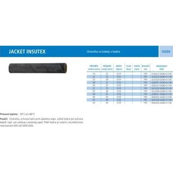 kabelová chránička OCHRANNÝ NÁVLEK JACKET INSUTEX - lehký ochranný návlek na kabely (-30/+80°C), 22/25 mm