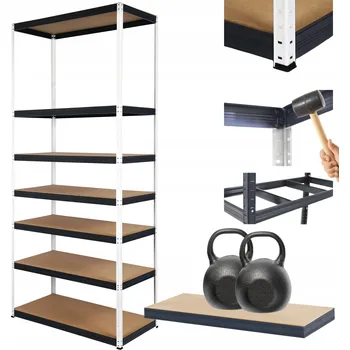 regál Kovový regál skladový stojan HELIOS 270x120x35cm 7 polic x 275kg NOSNOST