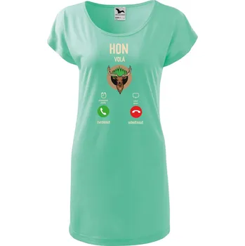 Dámské tričko DOBRÝ TRIKO Dámské tričko/šaty Hon volá Velikost: M, Barva: Mátová