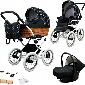 Kočárek Kočárek 3v1 BabyLux CLASSIC WHITE sporťák korbička autosedačka