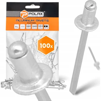 Nýt 100x Nýtovací nýty 4x6 mm HLINÍKOVÉ Pozinkované ODOLNÉ Stříbrné nýty 9 9T