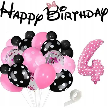 Balónek BALÓNKY sada narozeniny 4 roky MYŠKA MINI MINNIE