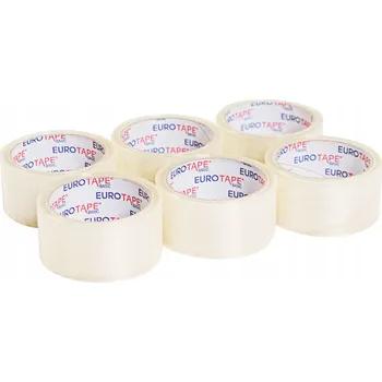 Lepicí páska Balicí páska Eurotape průhledná, šířka 25 mm, délka 60 m, 6 ks