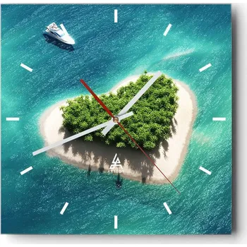 Hodiny Velké nástěnné hodiny 40x40 Krajina Skleněné hodiny Tiché