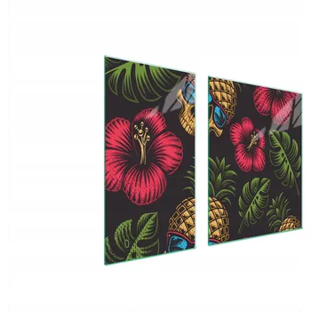 Obraz SKLENĚNÁ OCHRANNÁ DESKA NA SPORÁK 90x52 ANANAS TVRZENÉ SKLO