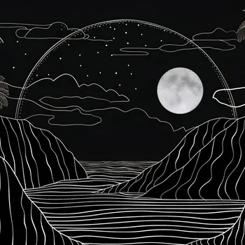 Plakát Plakát Aura Nocních Tropiků bez rámu 100 x 100 cm