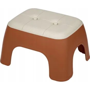 Taburet PLOŠINA STOLIČKA TABURET PODNOŽKA S PROTISKLUZOVÝMI NÁSTAVCI REZAVÁ PROŠÍVANÁ