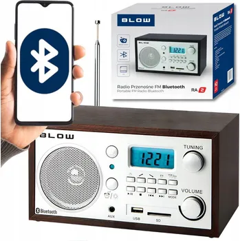 Radiopřijímač FM RÁDIO DO KUCHYNĚ, DOMÁCNOSTI, RETRO, BLUETOOTH, PŘENOSNÉ