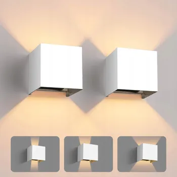 Nástěnné svítidlo FUPE 2ks LED nástěnné svítidlo, vnitřní/venkovní, bílé, 12W, 4000K