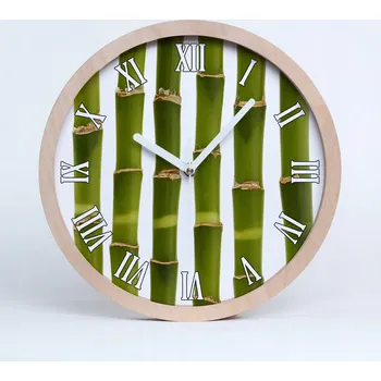 Hodiny Nástěnné hodiny dřevěné kulatý bambusové průměr 25 cm