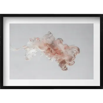 Obraz Obraz s rámem a grafikou na zeď Abstrakce béžový inkoust ve vodě 70x50 cm