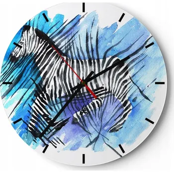 Hodiny Nástěnné hodiny do kuchyně 30x30 Zvířata Skleněné hodiny do obýváku Tiché