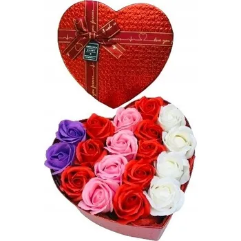 umělá květina Domosfera Kytice, květinový box, mýdlová růže, dekorace , stabilizovaná růže 17 cm