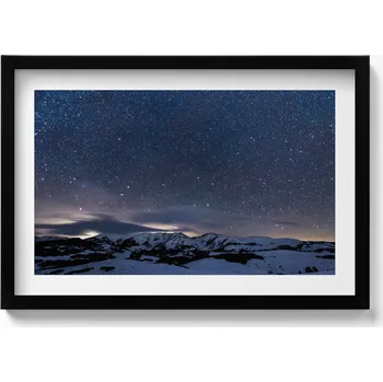 Obraz Obraz s rámem a grafikou na zeď Hvězdy v noci na obloze v horách 60x40 cm