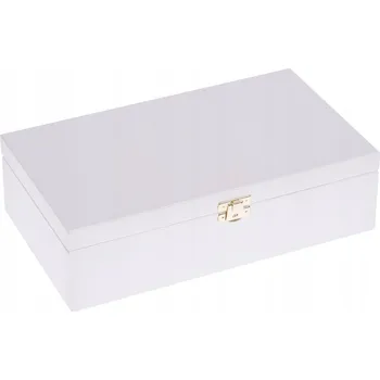 Úložný box Dřevěná KRABIČKA 28x16cm DECOUPAGE úložný box BÍLÁ