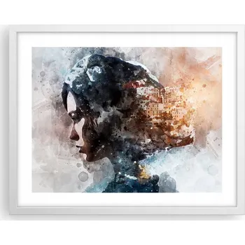 Obraz Obraz plakát na zeď v bílém rámu 50x40 abstrakce foto do obýváku