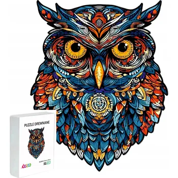 Dřevěná hračka DŘEVĚNÉ PUZZLE PRO DĚTI 128 DÍLŮ SOVA DÁREK PRO DÍTĚ