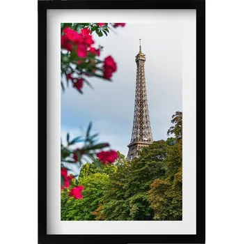 Obraz Obraz dekorace na zeď Eiffelova věž v květinách - Paříž Francie 40x60 cm