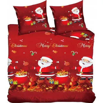 Povlečení POVLEČENÍ VÁNOČNÍ 160x200 BAVLNA SATÉN GierekHoff SADA 3 díly SOBÍ VZOR