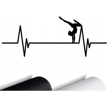 Samolepicí dekorace na vozidlo NÁLEPKA na auto Linie života JÓGA Fitness 15x6 cm