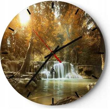 Hodiny Velké nástěnné hodiny 40x40 Krajina Skleněné hodiny Kulatý Tiché