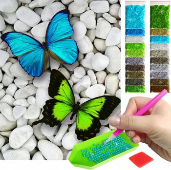 Diamantové malování Diamantová výšivka pro děti mozaika diamond painting 5D květina motýli kamínky