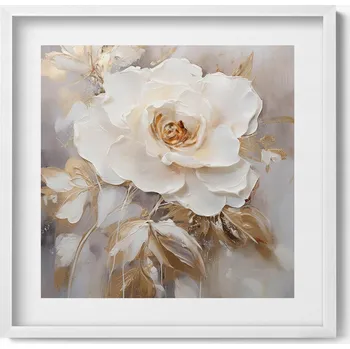 Obraz Závěsný obraz na zeď dekorace do domu Jemná malovaná květina 50x50 cm