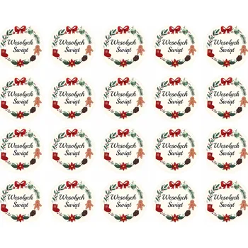 Vánoční dekorace Samolepky "Veselé Vánoce" na vánoční dárky, vánoční ozdoby na dárky, 20 ks